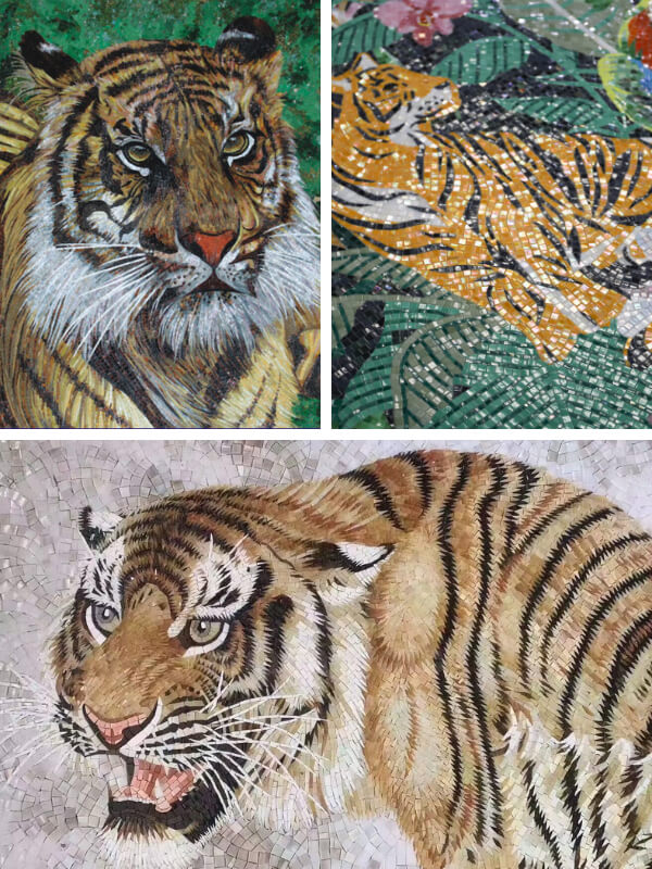 Tiger Pattern Mosaic Art