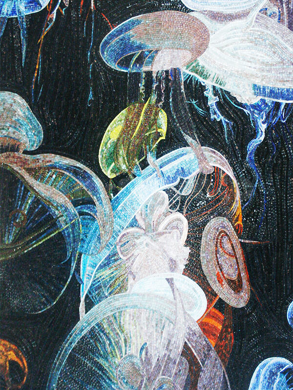 Jellyfish Pattern Mosaic Art
