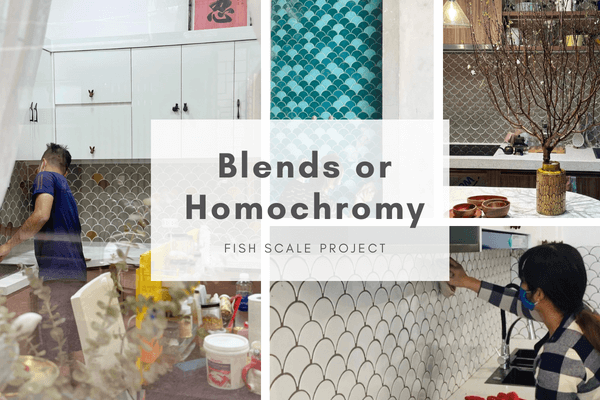 Fish Scale Project: Blends or Homochromy, fish scale tiles,fishscale tile  bathroom,fish scale backsplash kitchen,mosaic tiles wholesale 