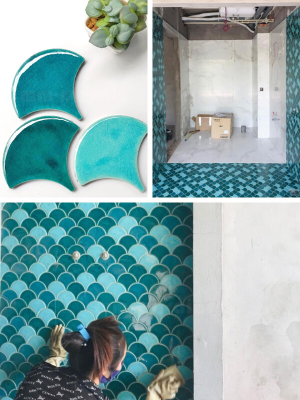 fishscale tile bathroom