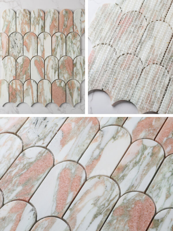 Norwegian Rose Marble Feather Tile