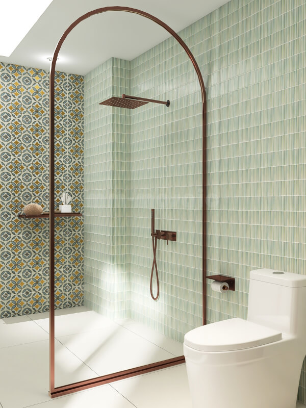 mint finger tile for bathroom