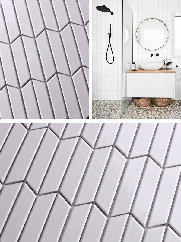 chevron tile bathroom