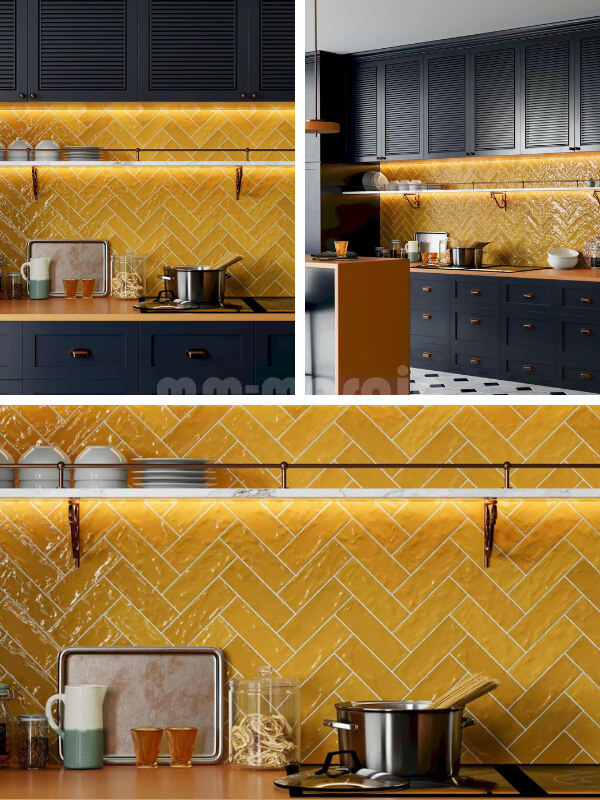 herringbond tile for kitchen backsplash