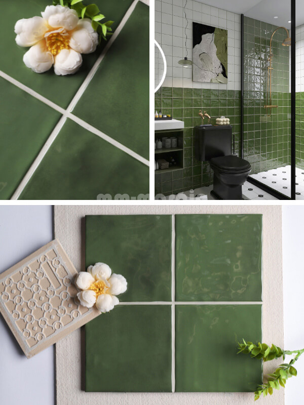 5x5 olive green square tile