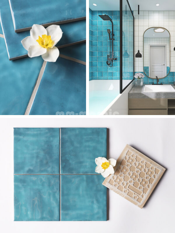 5x5 blue ceramic tile