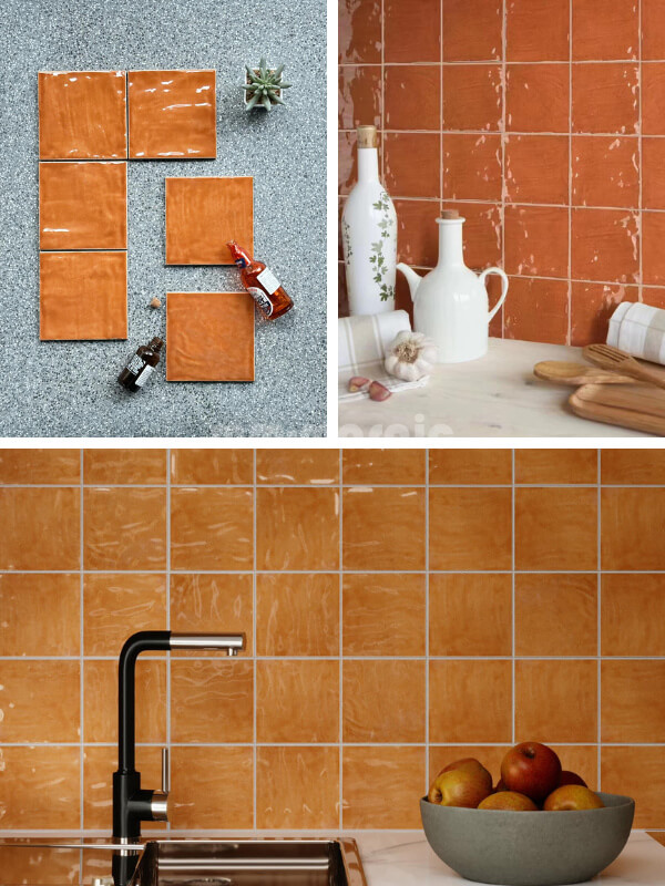 5x5 mosaic tile in orange color