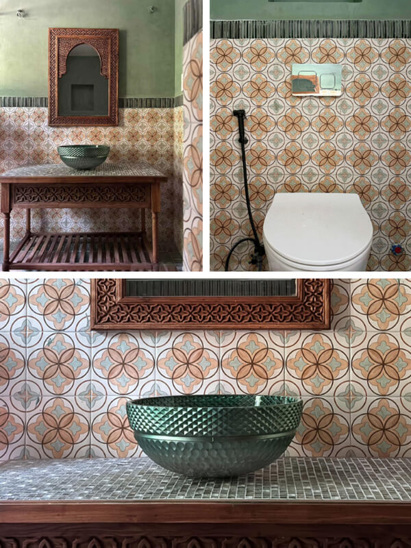moroccan tiles for bathroom vanity wall