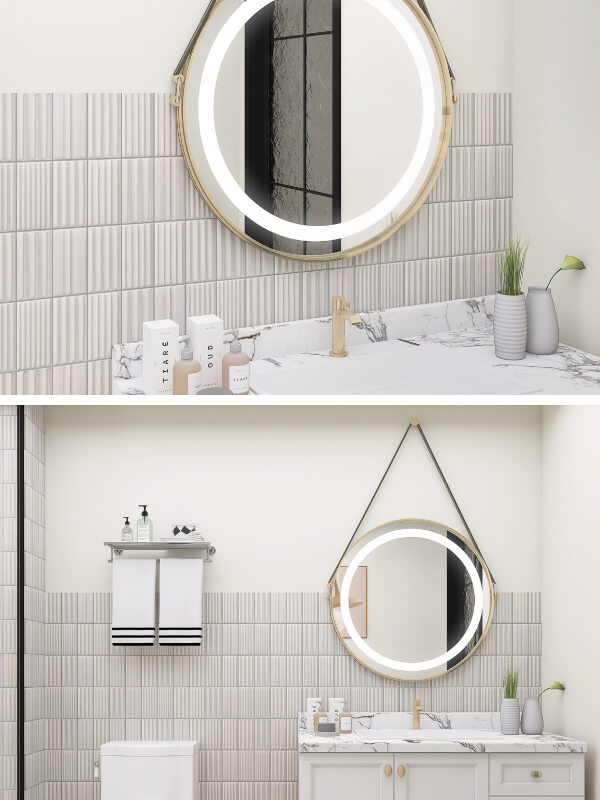 white subway tile for bathroom vanity wall