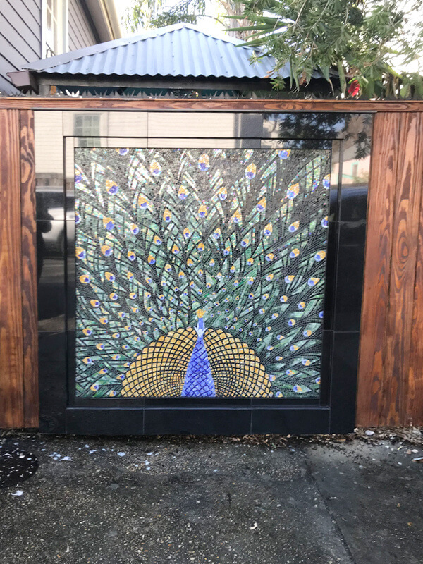 Peacock Pattern Design Mosaic Art Mural