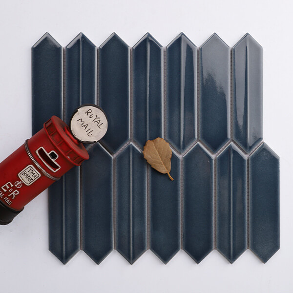 Mould Surface Glazed Blue Picket Long Hexagon ZOA1603