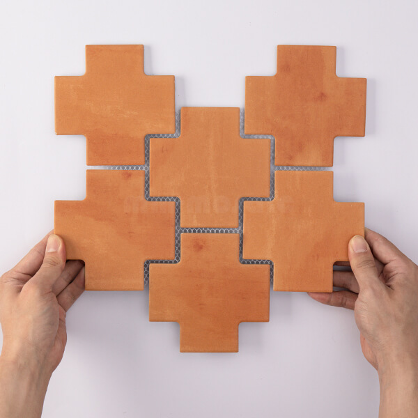 terracotta matte mosaic tile