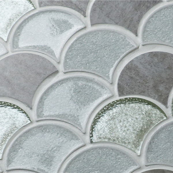 Luxury Fan Shaped Mosaic Tile Blended for Bathroom Floors