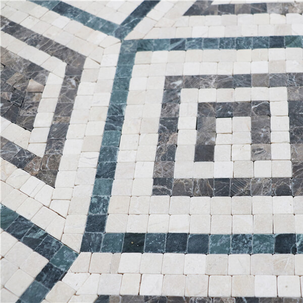 Hollow Square Handmade Stone Mosaic Art Modern Flooring Design