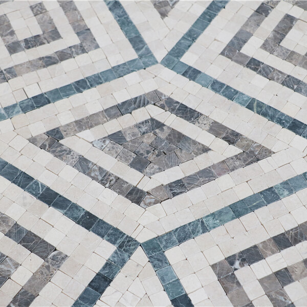 Hollow Square Handmade Stone Mosaic Art Modern Flooring Design