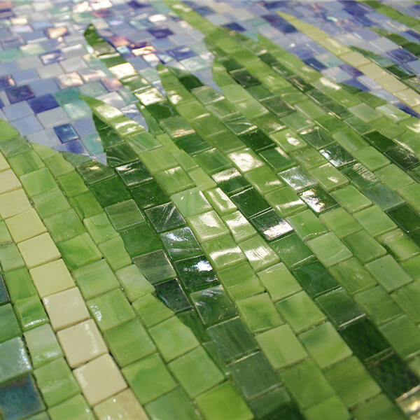 Tree Pattern Glass Mosaic Picture Art Tile On Wall for Sale