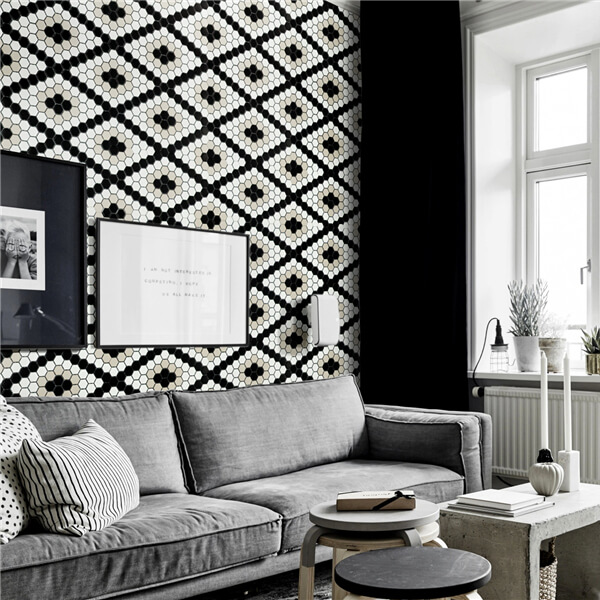 Rhombus Geometry Ceramic Mosaic Art Design Tile for Wall Background