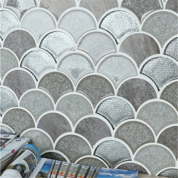 Luxury Fan Shaped Tile Blended Mosaic for Living Room Wall