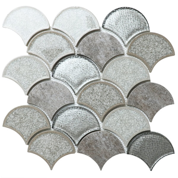 Luxury Fan Shaped Tile Blended Mosaic for Living Room Wall