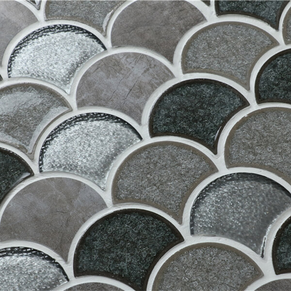 Luxury Fan Shaped Wall Tiles Blended Mosaic Wholesale Price