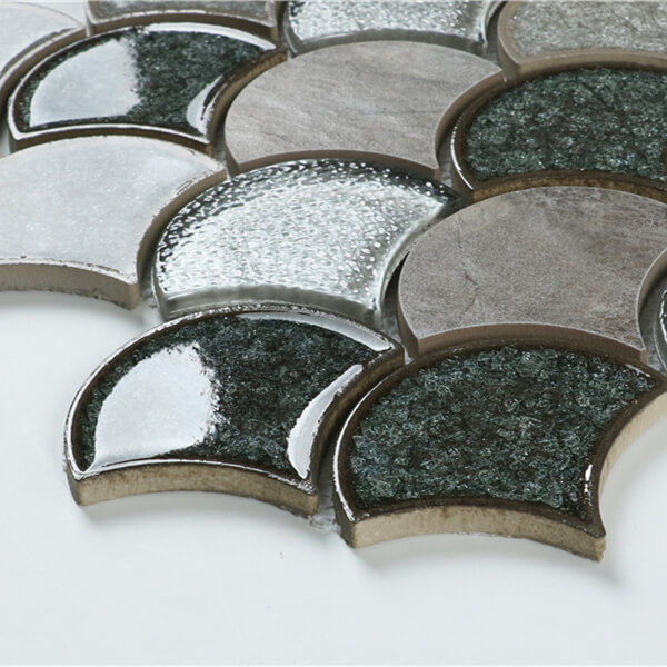 Luxury Fan Shaped Wall Tiles Blended Mosaic Wholesale Price