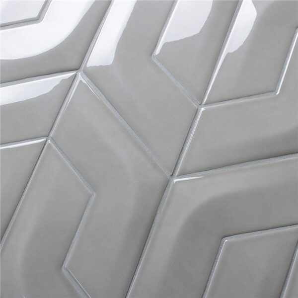 Wholesale 3D Effect Irregular Gray Porcelain Tile Backsplash