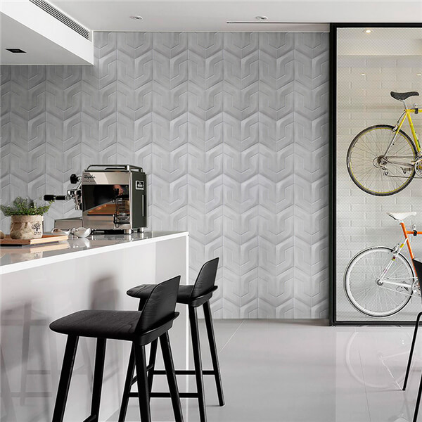 Wholesale 3D Effect Irregular Gray Porcelain Tile Backsplash