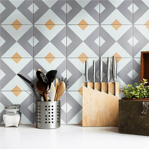 8x8 Inch Porcelain Geometric Pattern Decorative Tile for Backsplash Floor