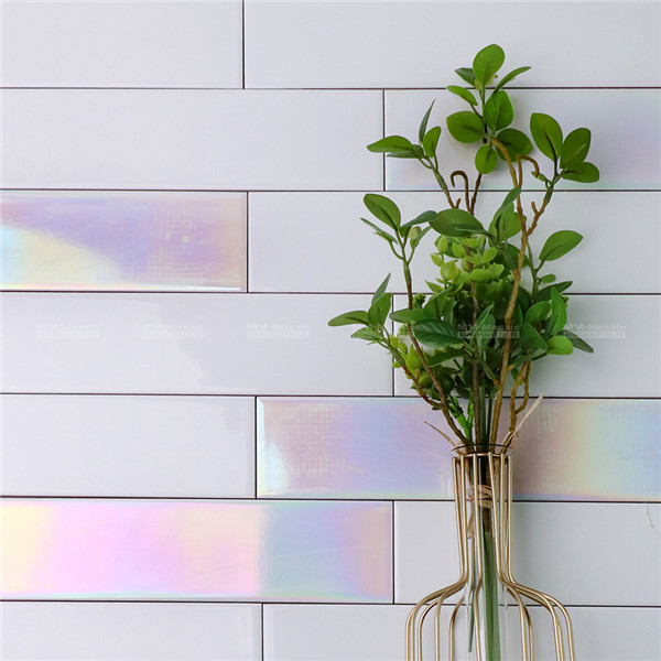 65x365mm Porcelain Subway Iridescent Tiles for Kitchen ...