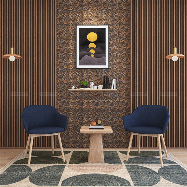 15*15mm Peel And Stick Square Tile Wood Panel for Hotel Wall Backsplash