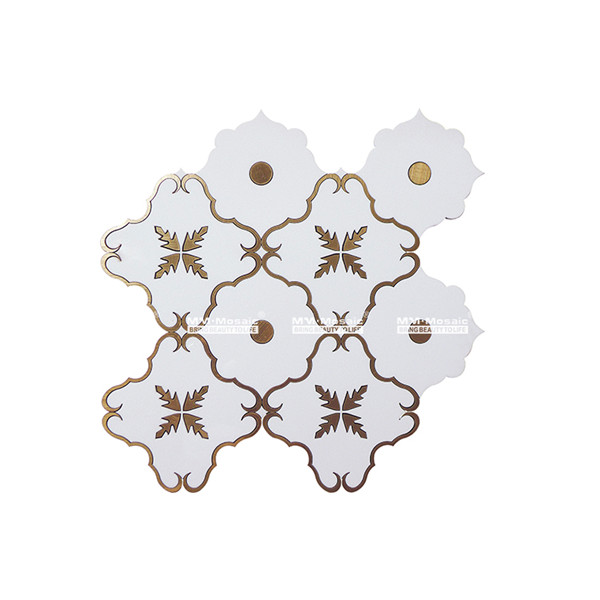 China Wholesale Flower Water Jet Mosaic Marble Tiles for Interior ...