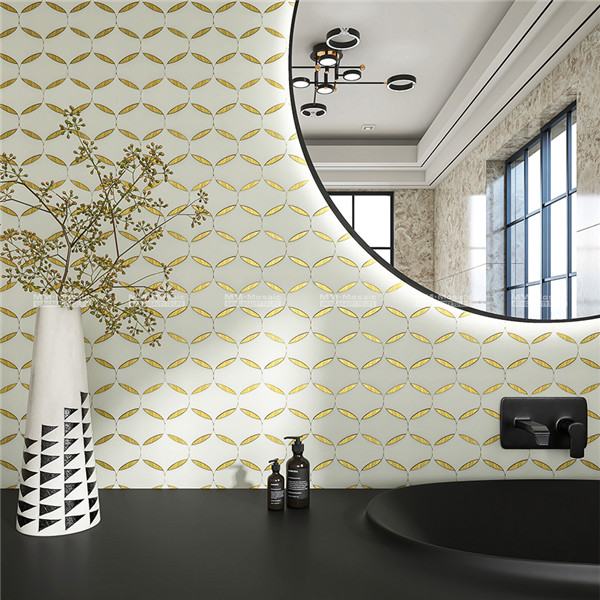 Wholesale Water Jet Cut Marble Mosaic Tiles for Bathroom Wall Project ...