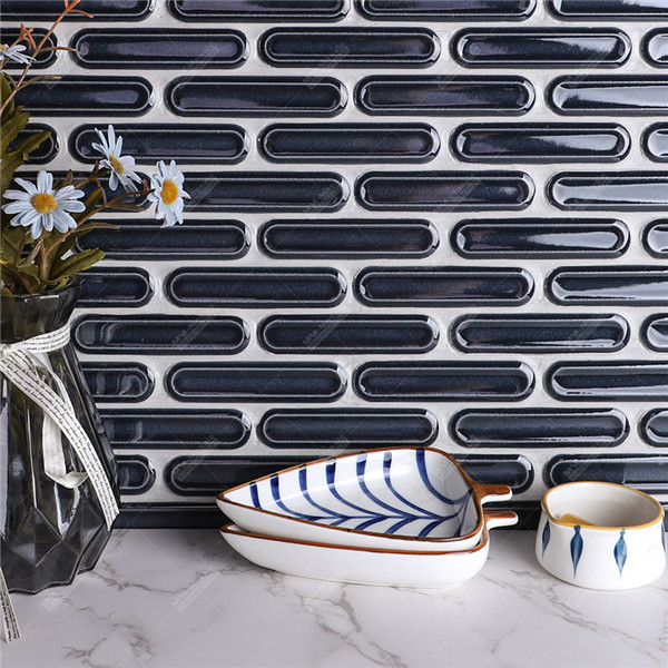 Wholesale Premium Glazed Ceramic Splashback Oval Shape Mosaic Tiles