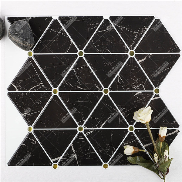 Wholesale Black Marble Peel And Stick Vinyl Tiles for Backsplash Wall