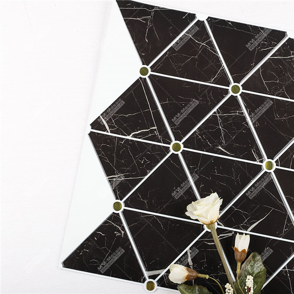 Wholesale Black Marble Peel And Stick Vinyl Tiles for Backsplash Wall