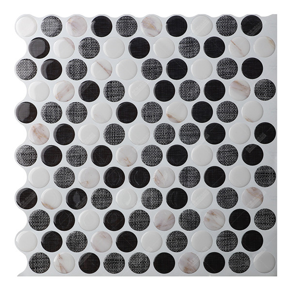 Wholesale PVC Vinyl Mosaic Peel And Stick Penny Tile for Kitchen
