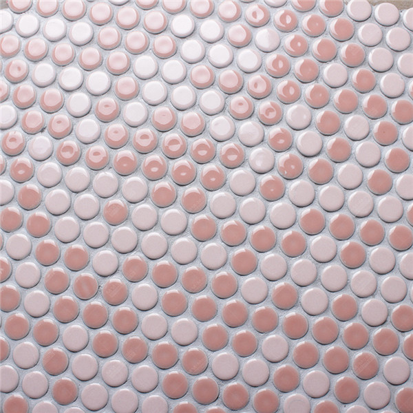Foshan Manufacturer 15mm Mini Ceramic Ceramic Pink Penny Round Mosaic ...