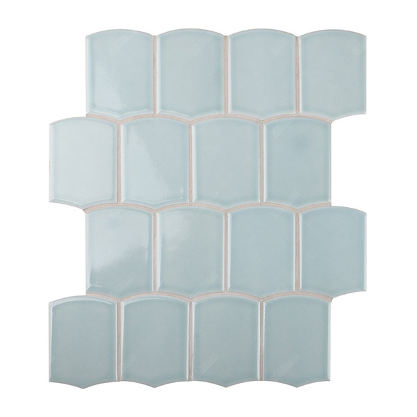 Wholesale Tunnel Shape Pale Blue Irregular Ceramic Mosaic Tiles for ...