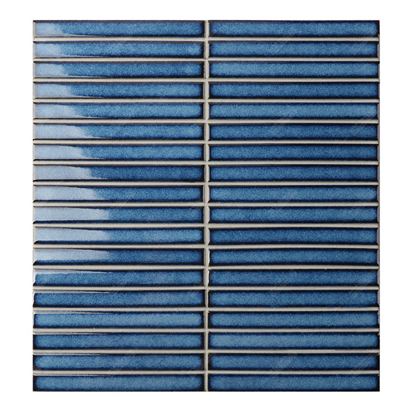 Foshan Wholesale Stackbond 15x145mm Glossy Glazed Porcelain Dark Blue