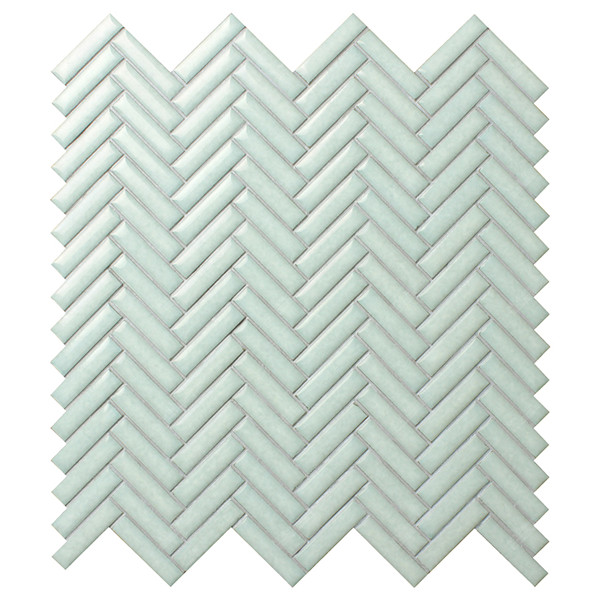 12*50mm Herringbone Blossom Mint CZO955A, porcelain mosaic tiles