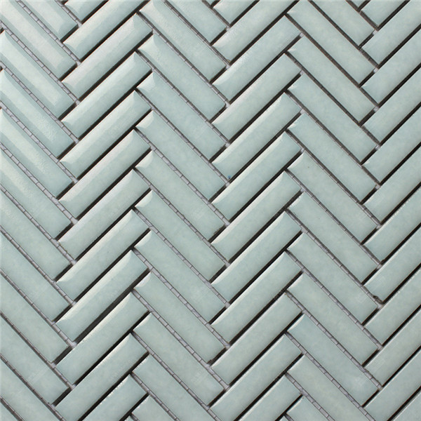 Foshan Vendor 12x50mm Blossom Glazed Porcelain Herringbone Accent Mint ...