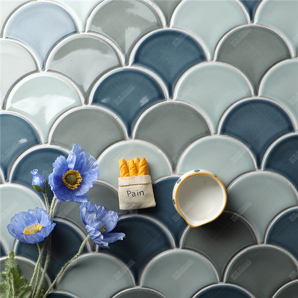 Wholesale Mixed Color Fish Scale Ceramic Mosaic Tiles for Kitchen ...