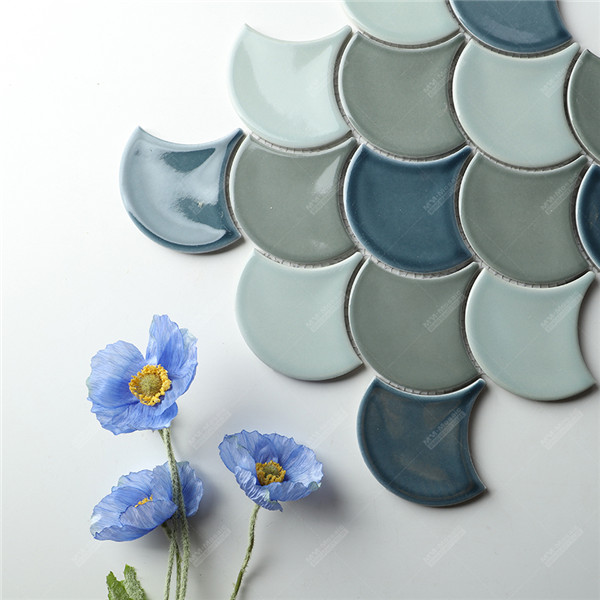 Wholesale Mixed Color Fish Scale Ceramic Mosaic Tiles for Kitchen ...