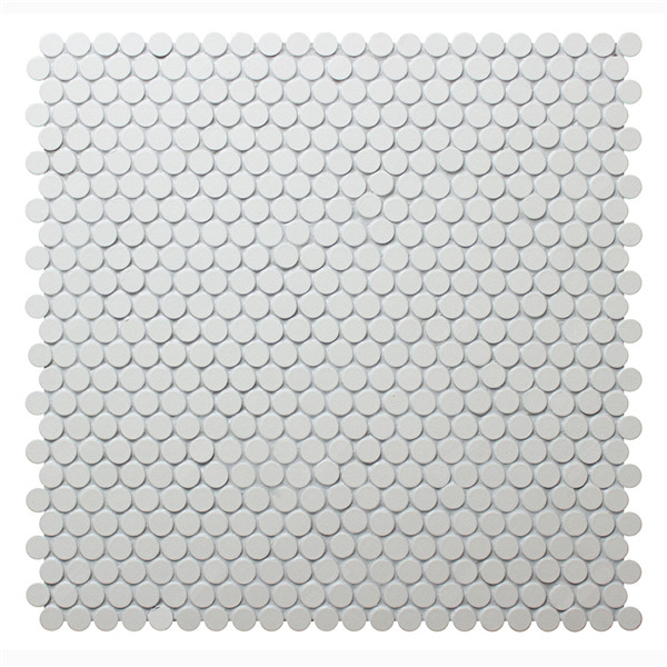 Foshan Manufacturer 1" Tiny Ceramic Unglazed Anti-slip White Penny ...