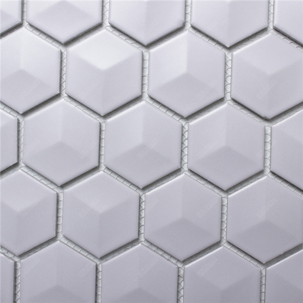 China Foshan Manufacturer Porcelain Matte Glazed 3D Light Grey Hexagon ...