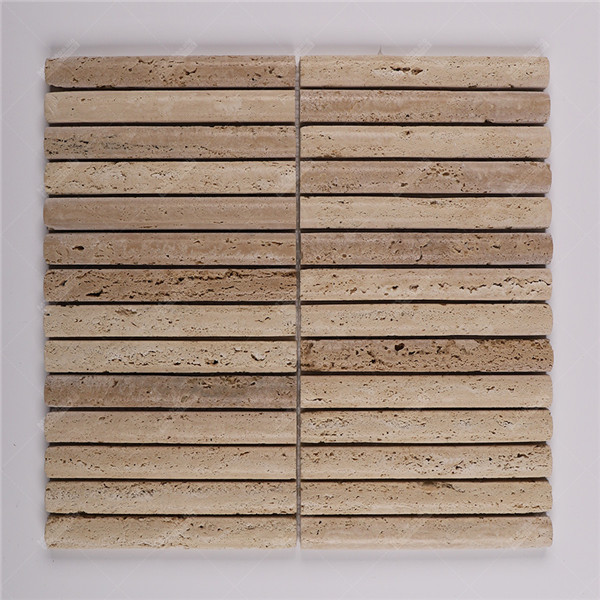 Foshan Supplier 3D Curve Fluted Marble Beige Travertine Mosaic Wall ...