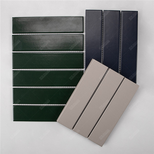 Foshan Factory 2x8 Inch Rectangle Matte Glazed Porcelain Orange Mosaic ...
